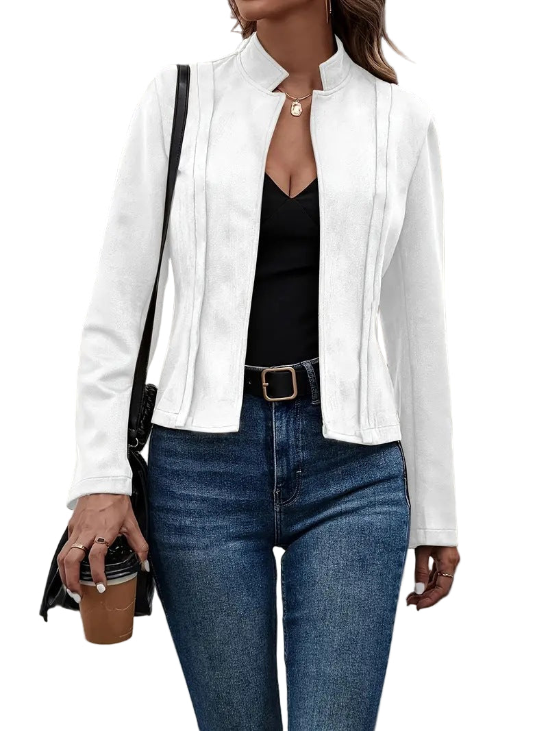 Dames Jas Slim-Fit met Opstaande Kraag 0