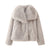 Dames Jas Winter Fuskpälsjacka in Denim met Praktische Details 0