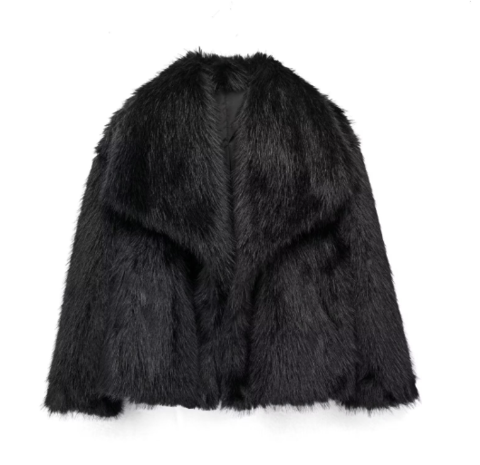 Dames Jas Winter Fuskpälsjacka in Denim met Praktische Details 4