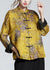 Dames Jas Winter Lange Mouwen Kraagjas met Print in Goudbruin 3