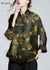 Dames Jas Winter Lange Mouwen Kraagjas met Print in Goudbruin 6