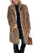 Dames Jas Winter Leeuwenprint Tailored Hoogwaardige Stof 0