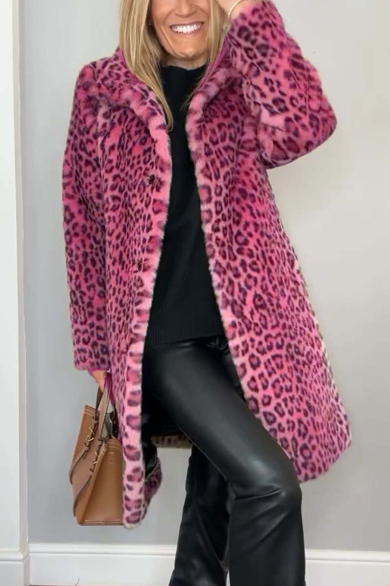 Dames Jas Winter Leeuwenprint Tailored Hoogwaardige Stof 6
