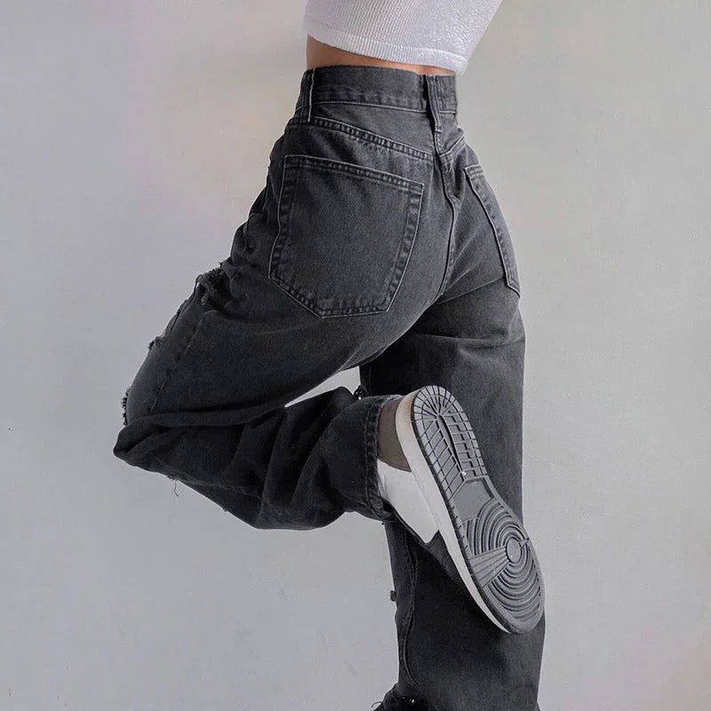 Dames Jeans Gescheurd met Ruwe Zoom 2