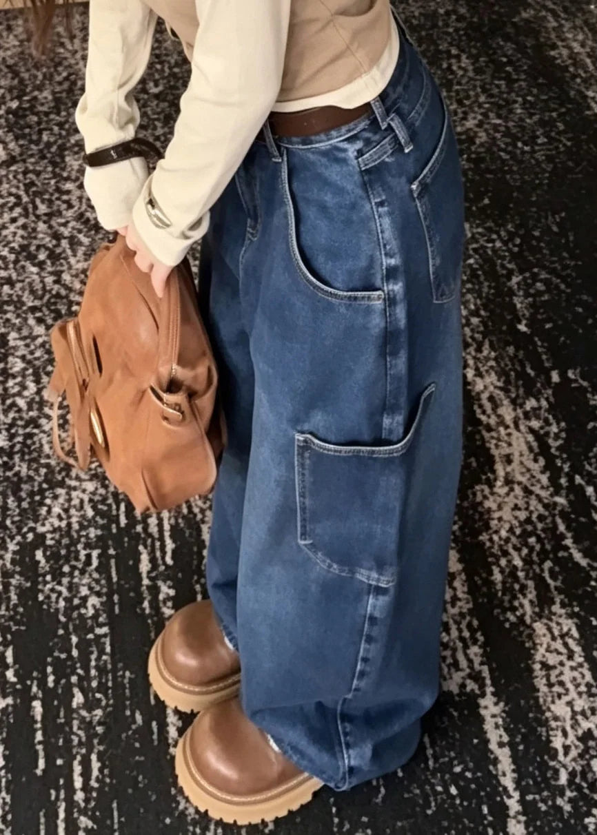 Dames Jeans Losse Pasvorm Hoge Taille Wijde Pijpen 4
