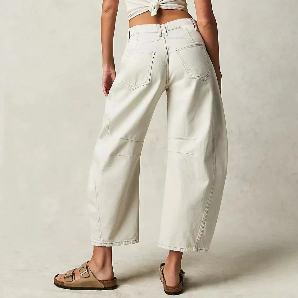 Dames Jeans met Wijde Pijpen en Hoge Taille 4