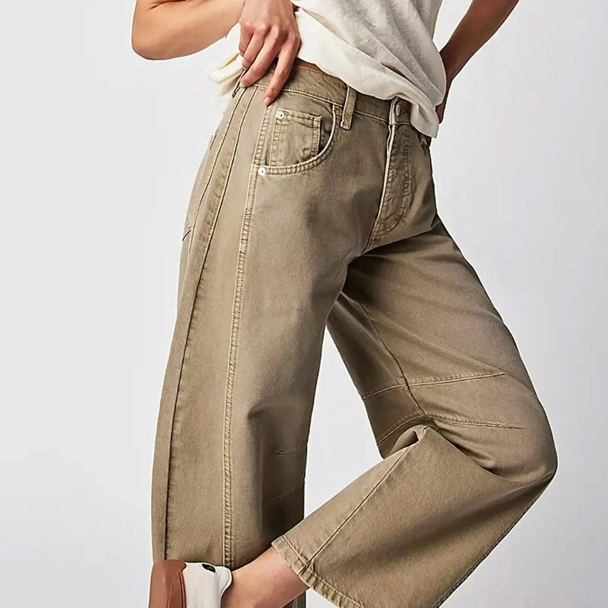 Dames Jeans met Wijde Pijpen en Hoge Taille 5
