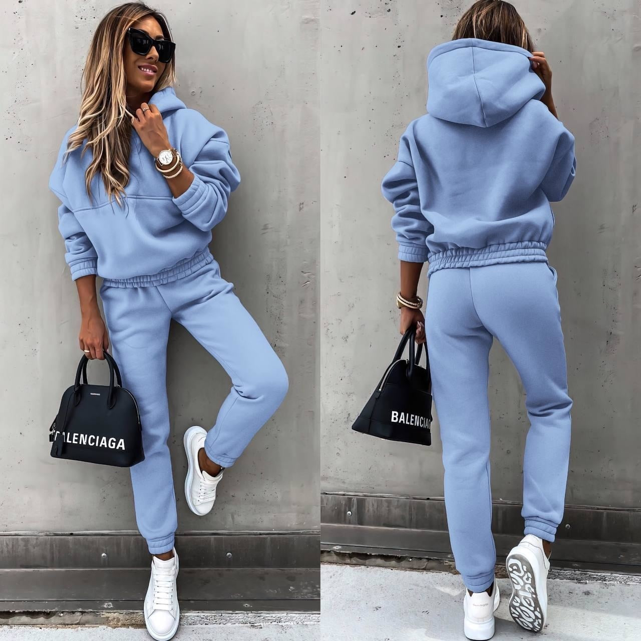 Dames Joggingpak Met Oversized Hoodie En Taps Toelopende Broek 6