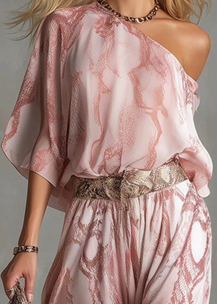 Dames Jumpsuit Asymmetrisch Eén Schouder Flare Mouw 3