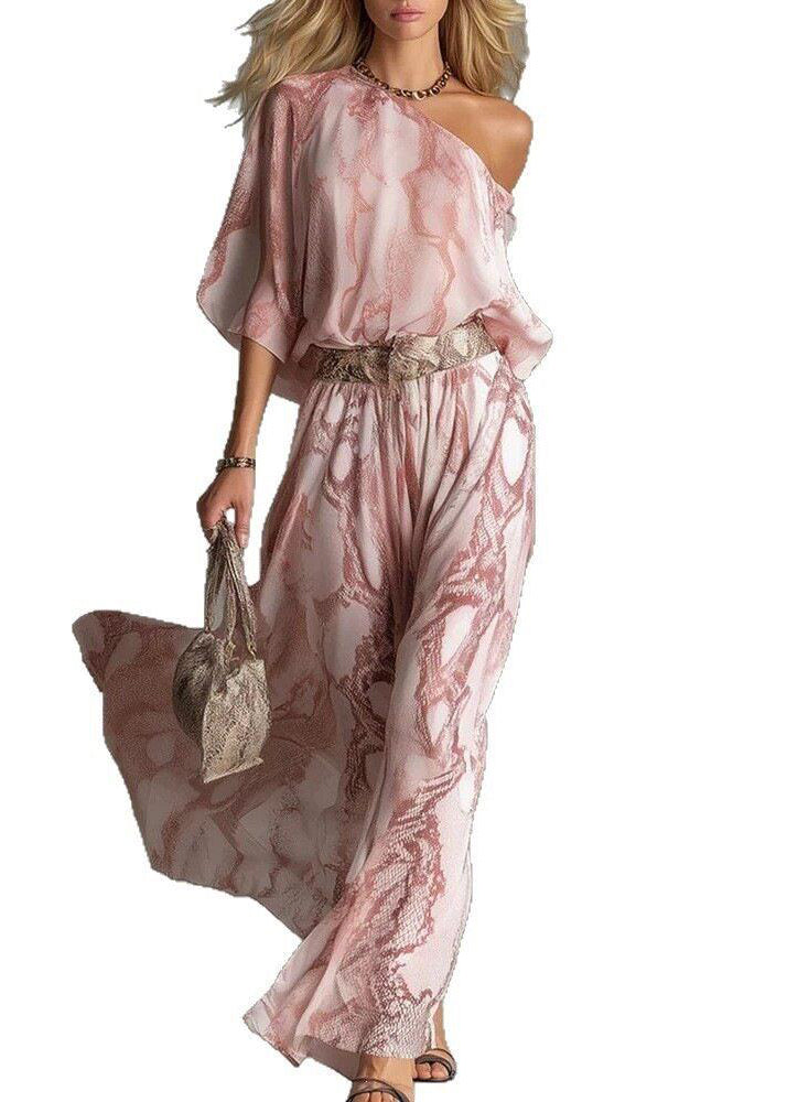 Dames Jumpsuit Asymmetrisch Eén Schouder Flare Mouw 4