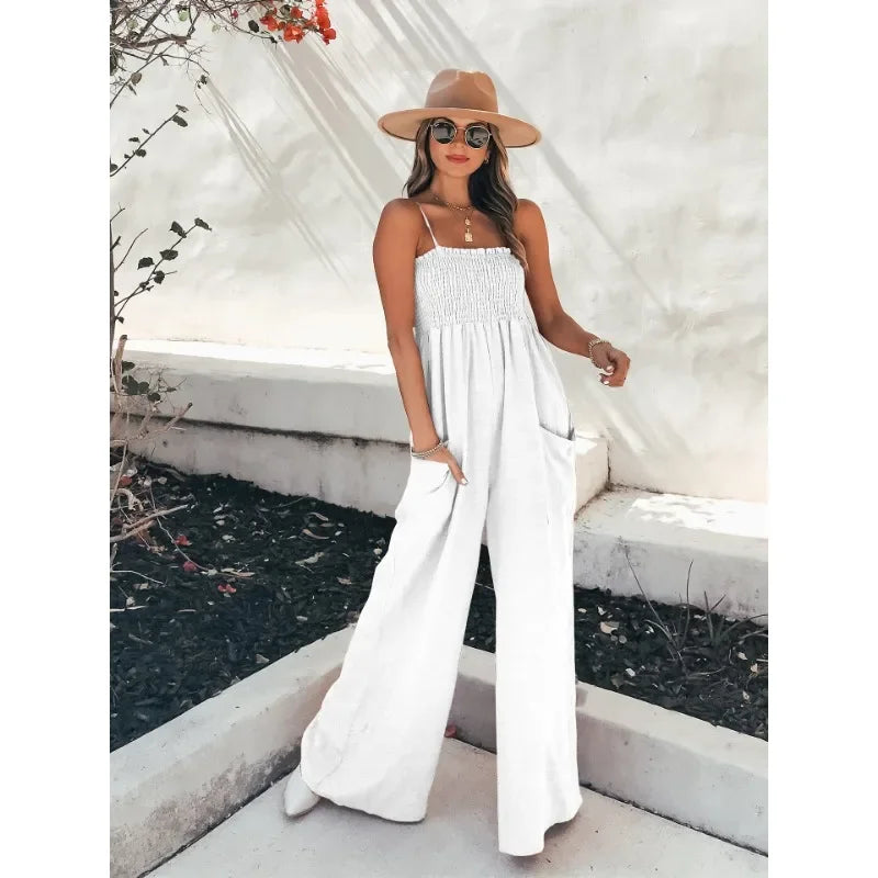Dames Jumpsuit Casual Met Wijde Pijpen 6