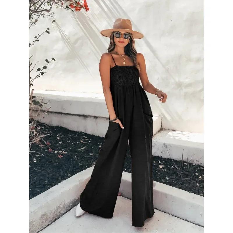 Dames Jumpsuit Casual Met Wijde Pijpen 7