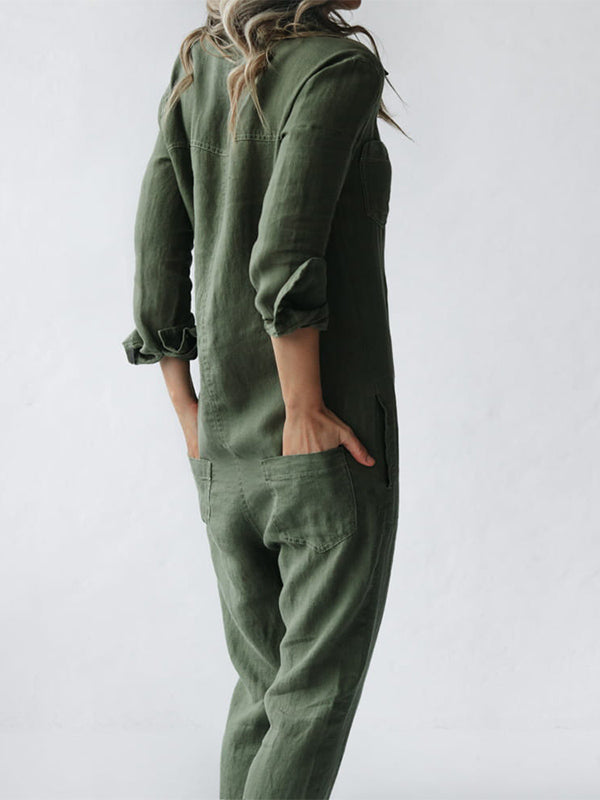 Dames Jumpsuit Casual Stijl met Lange Mouwen 2