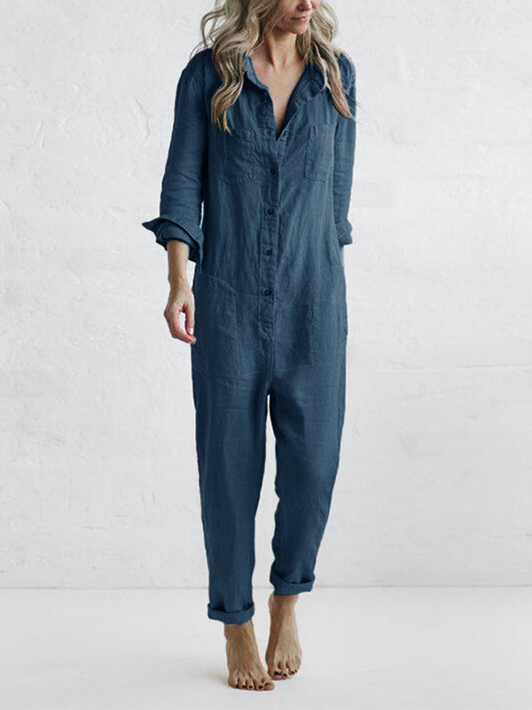 Dames Jumpsuit Casual Stijl met Lange Mouwen 7