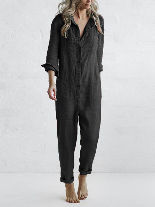 Dames Jumpsuit Casual Stijl met Lange Mouwen 8