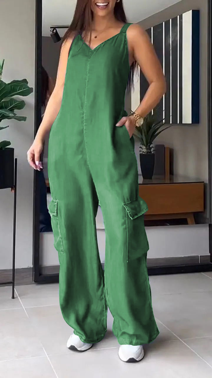 Dames Jumpsuit Denim V-hals Comfortabel 10