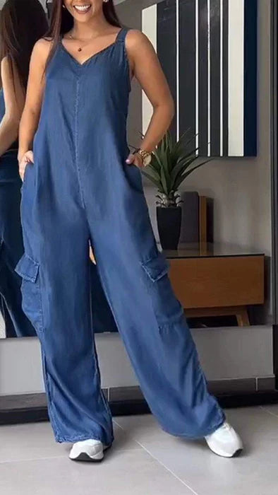 Dames Jumpsuit Denim V-hals Comfortabel 2