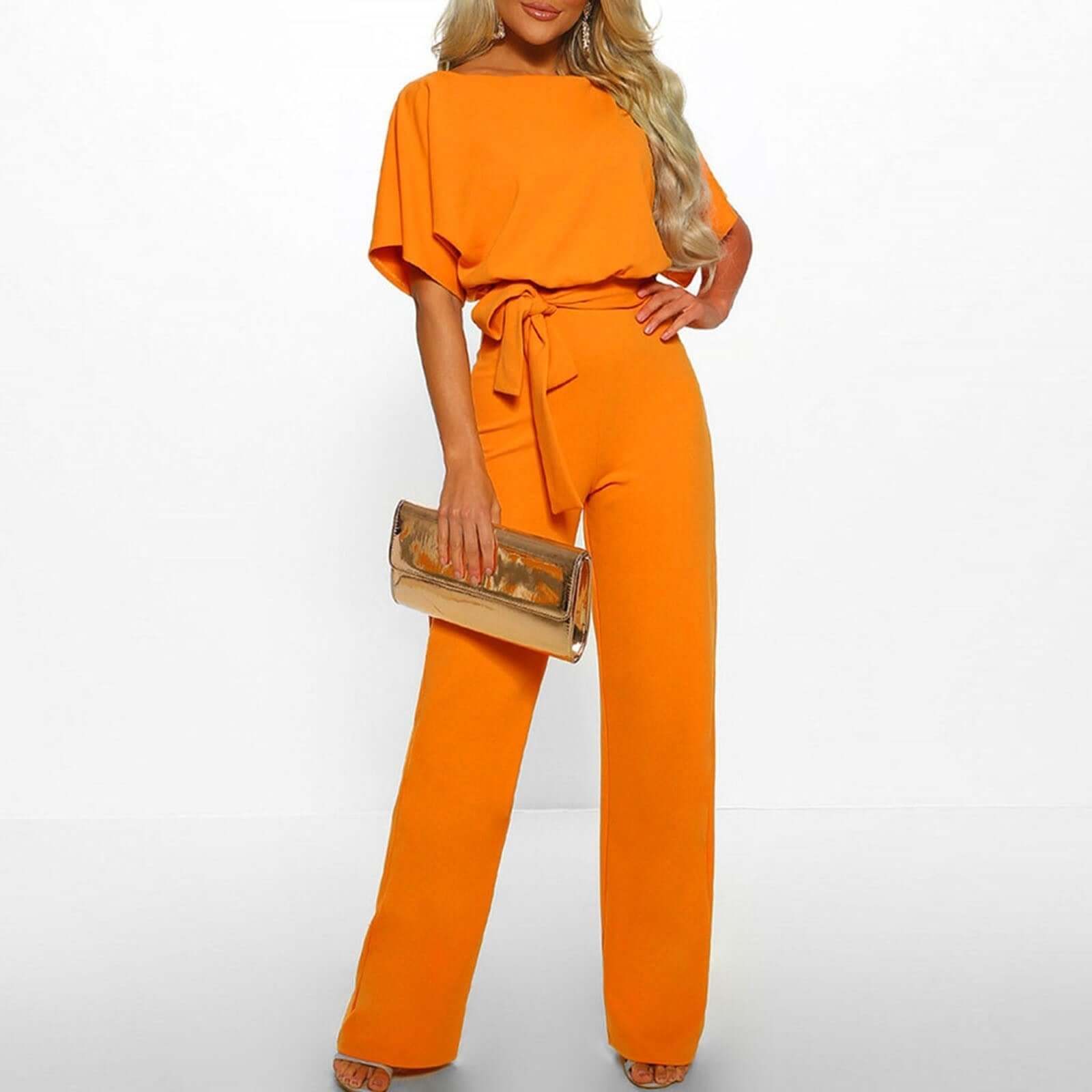 Dames Jumpsuit Feestelijk Met Strak Silhouet En Losse Pijpen 8