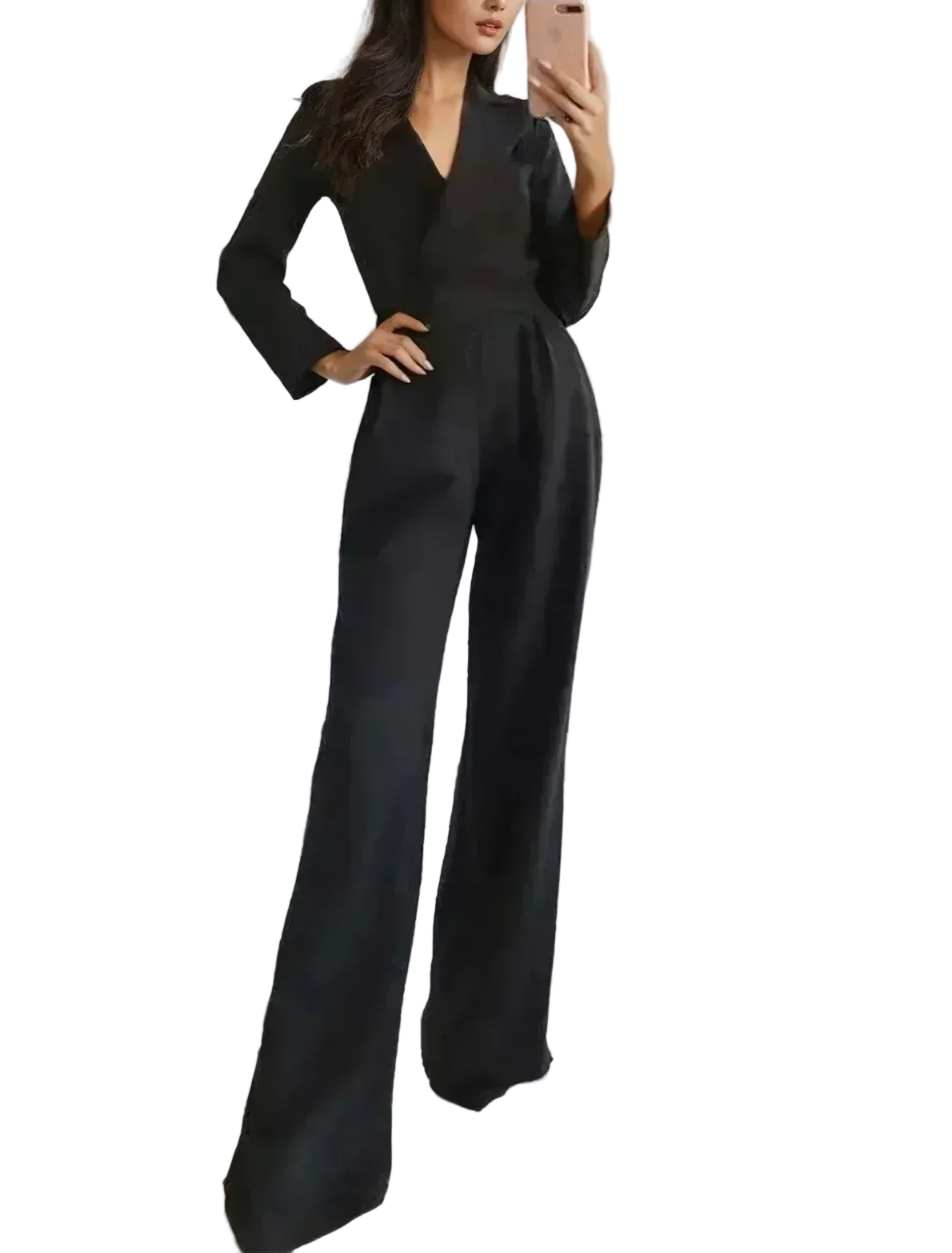 Dames Jumpsuit Getailleerd Feestelijk Zwart 0