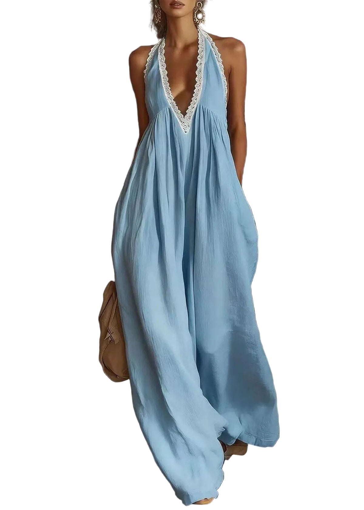 Dames Jumpsuit Halter Patchwork Zomerstijl 0
