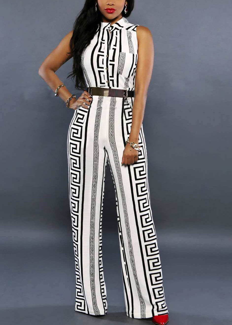 Dames Jumpsuit Met Opstaande Kraag Modern Design 1