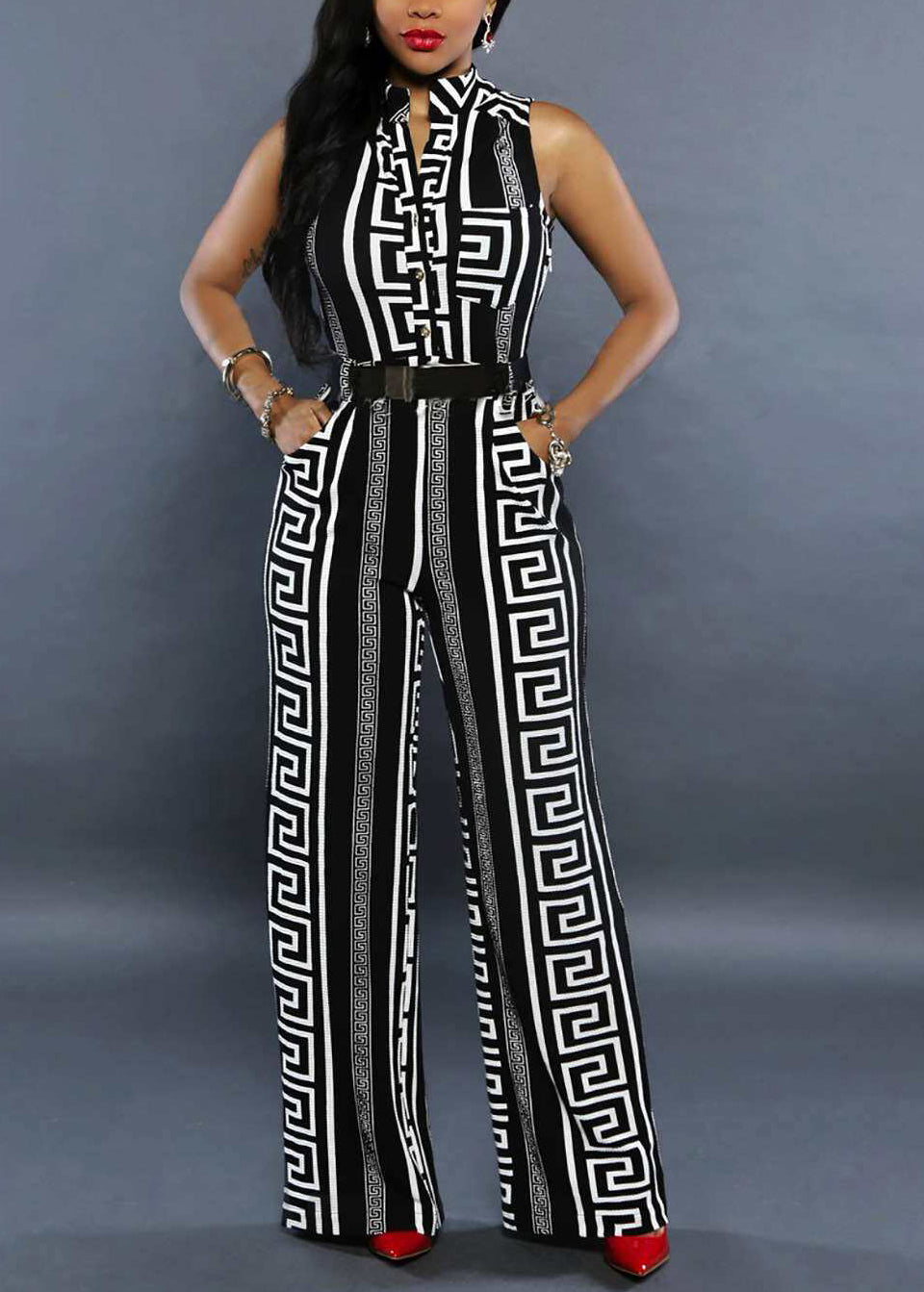 Dames Jumpsuit Met Opstaande Kraag Modern Design 2