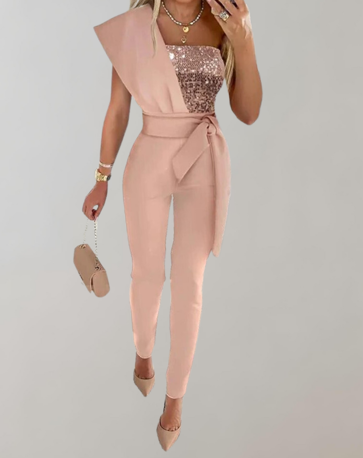 Dames Jumpsuit Met Strikceintuur 1