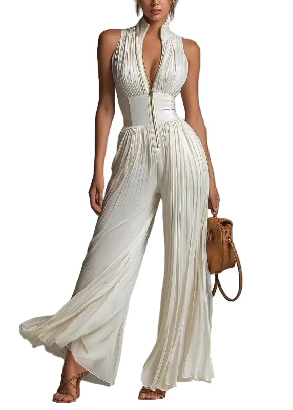 Dames Jumpsuit Mouwloos Gerimpeld Design 0