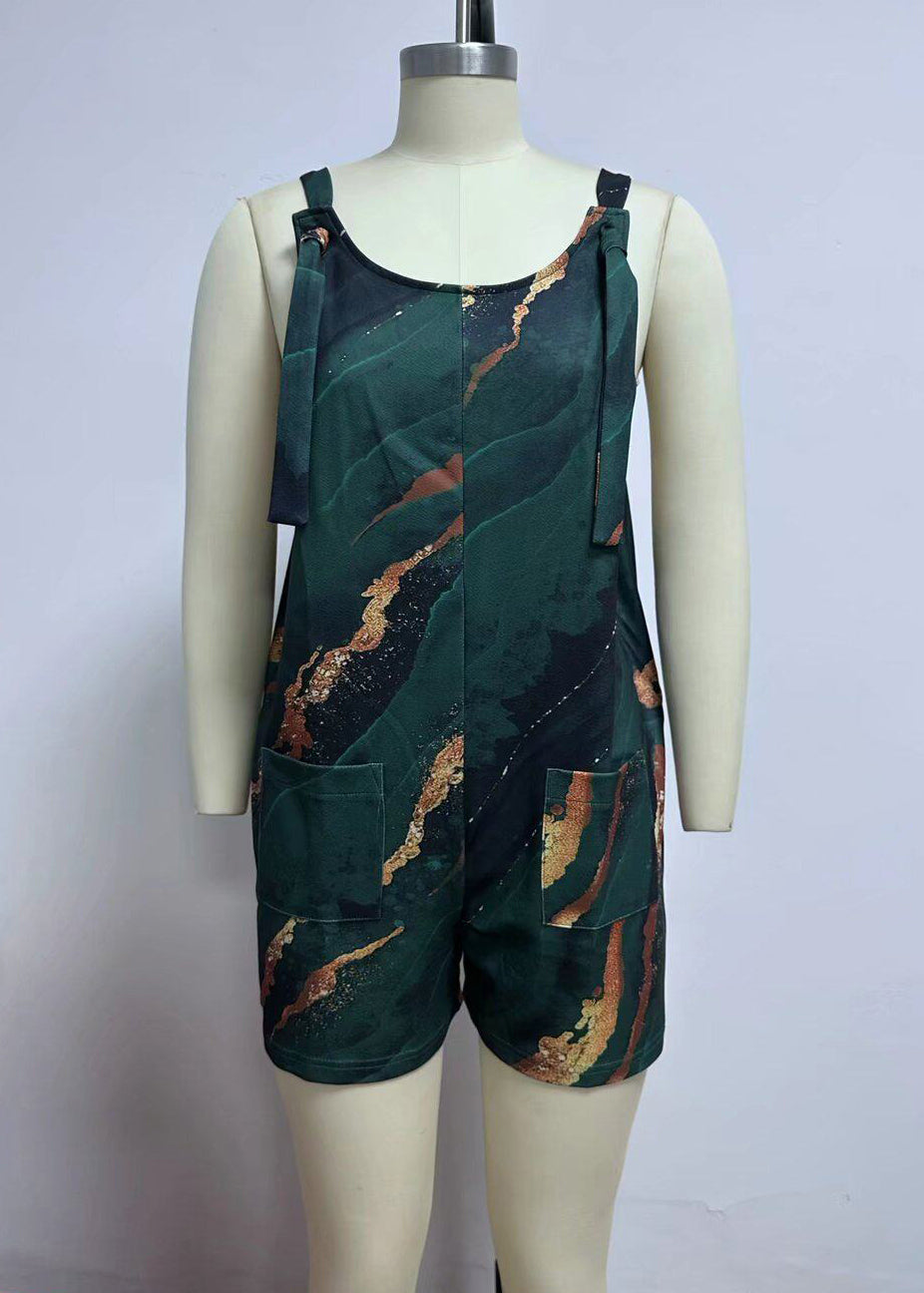 Dames Jumpsuit Mouwloos Losse Pasvorm Met Print En Zakken 3