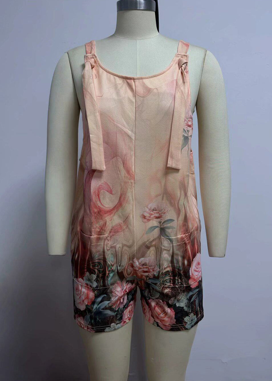 Dames Jumpsuit Mouwloos Losse Pasvorm Met Print En Zakken 4