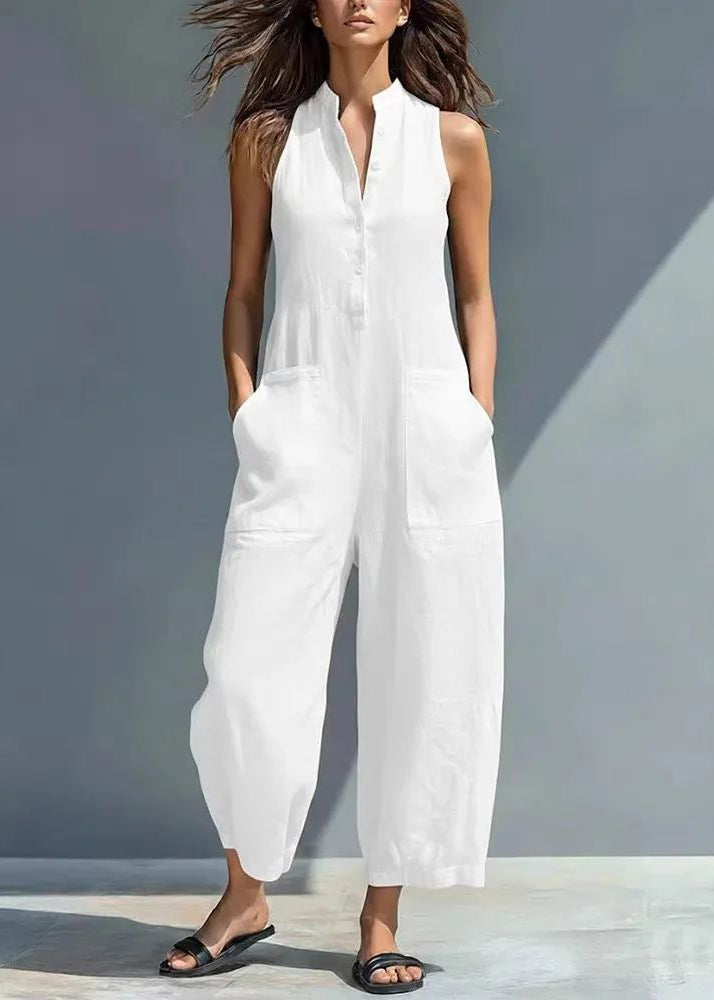 Dames Jumpsuit Mouwloos Met Hoge Taille En Patchwork Design 2