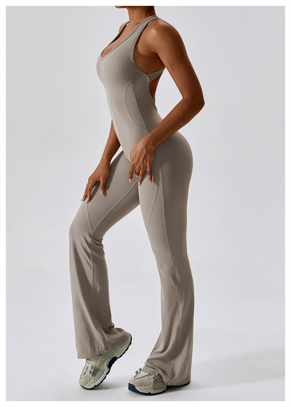 Dames Jumpsuit V-Hals Getailleerd Nylon Sportief 0