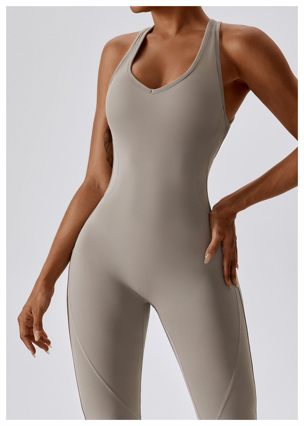Dames Jumpsuit V-Hals Getailleerd Nylon Sportief 4