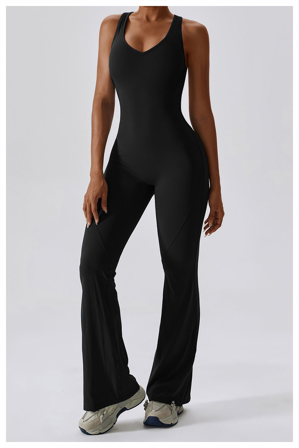 Dames Jumpsuit V-Hals Getailleerd Nylon Sportief 6