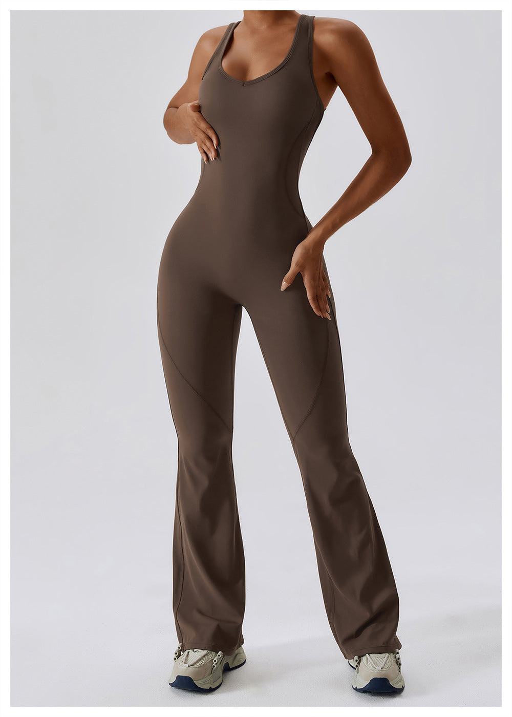 Dames Jumpsuit V-Hals Getailleerd Nylon Sportief 7
