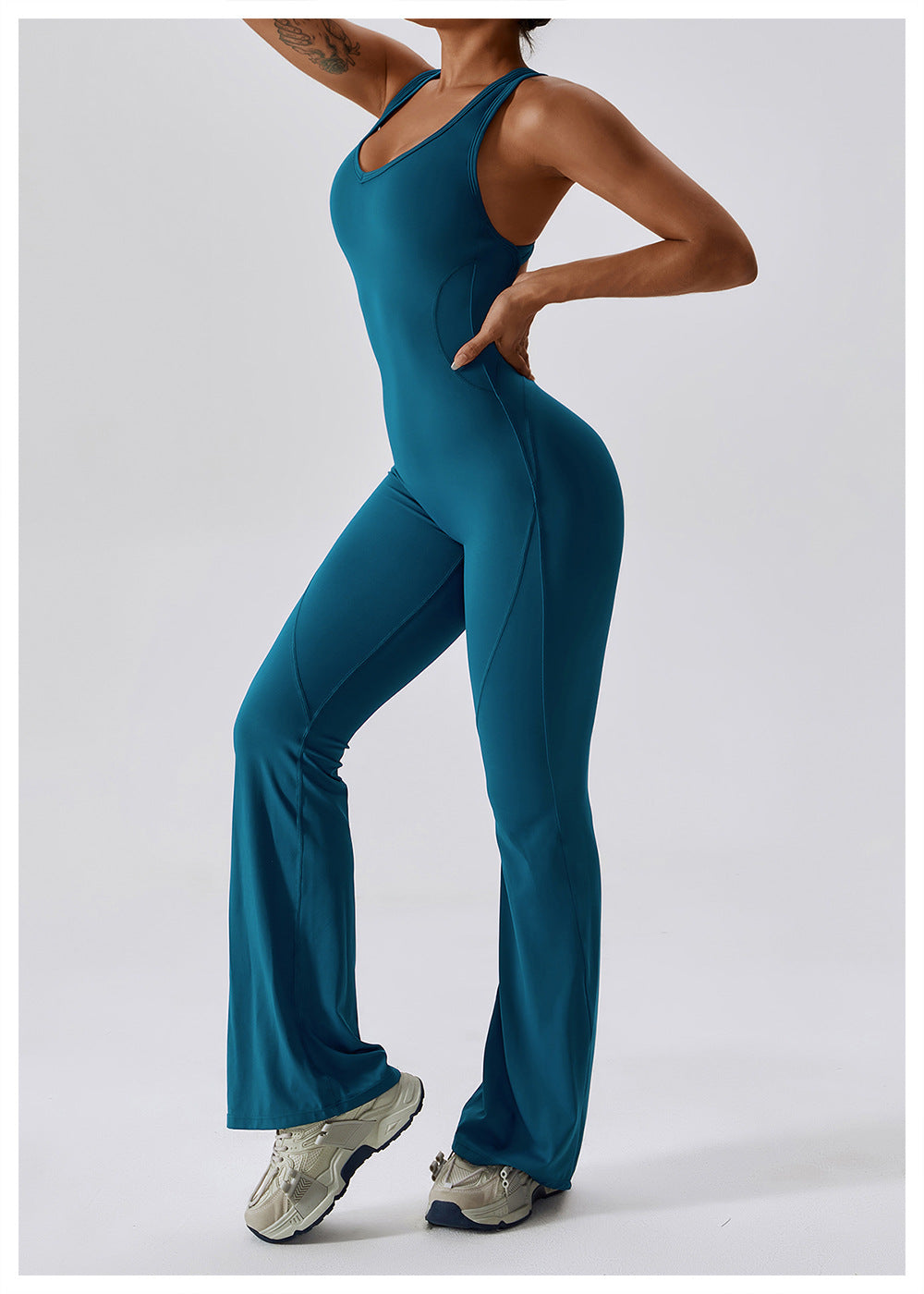 Dames Jumpsuit V-Hals Getailleerd Nylon Sportief 8