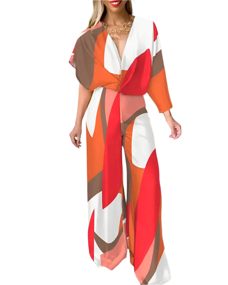 Dames Jumpsuit V-Hals Met Vleugel Mouwen Zwart Feestelijk 0