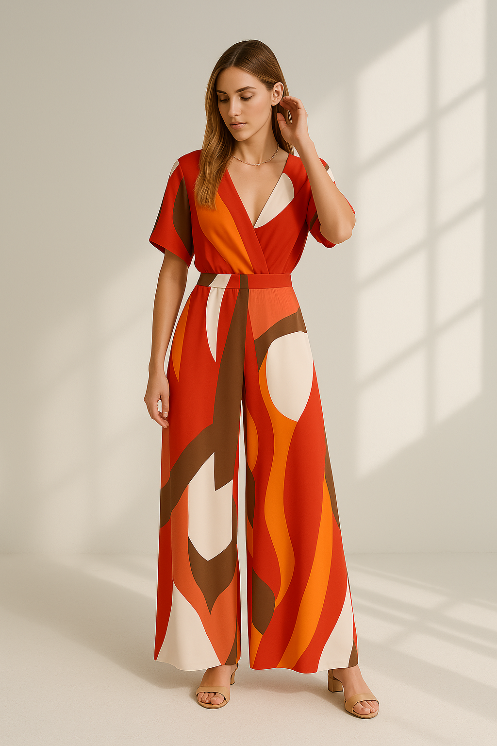 Dames Jumpsuit V-Hals Met Vleugel Mouwen Zwart Feestelijk 1