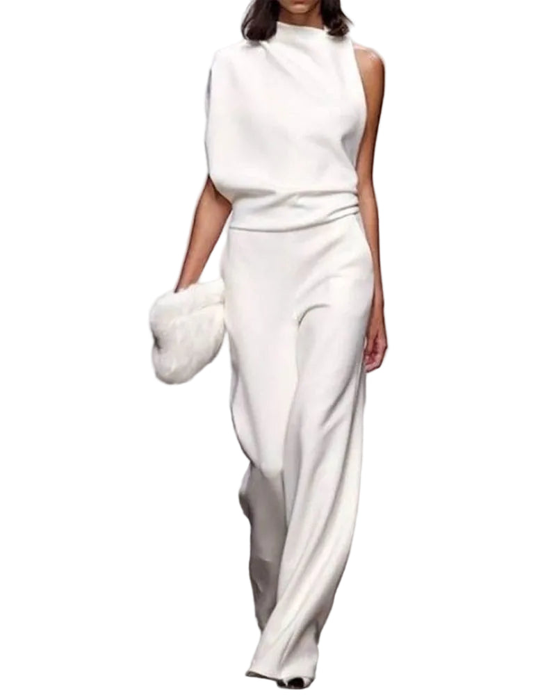 Dames Jumpsuit met Hoge Kraag en Nephals 0