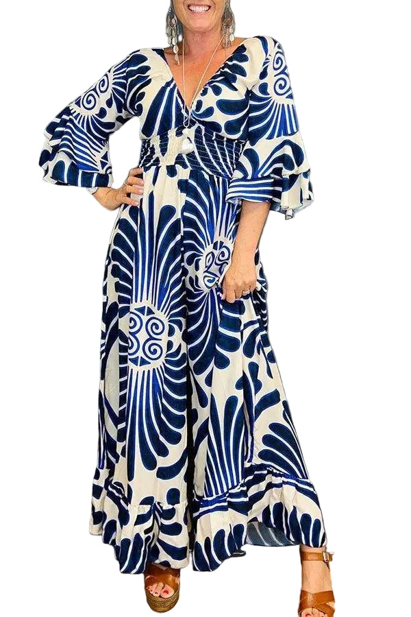 Dames Jumpsuit met Ruches en Bloemenprint 0