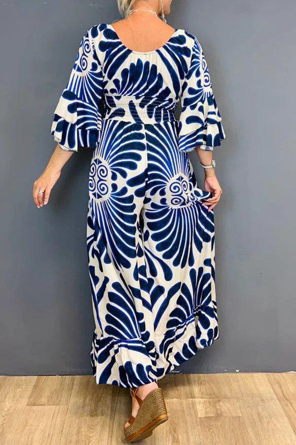 Dames Jumpsuit met Ruches en Bloemenprint 2