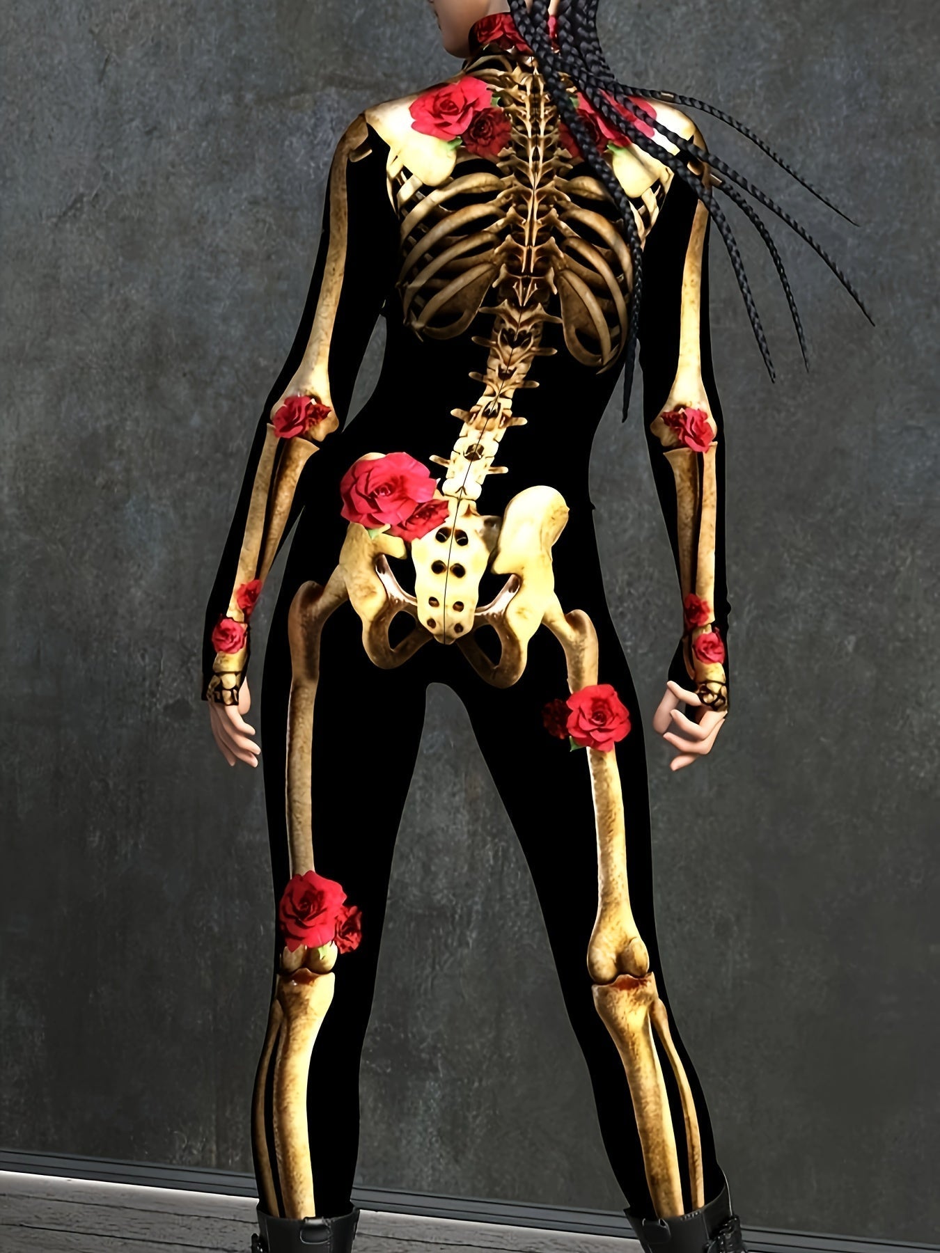 Dames Jumpsuit met Skeletprint voor Halloween 2