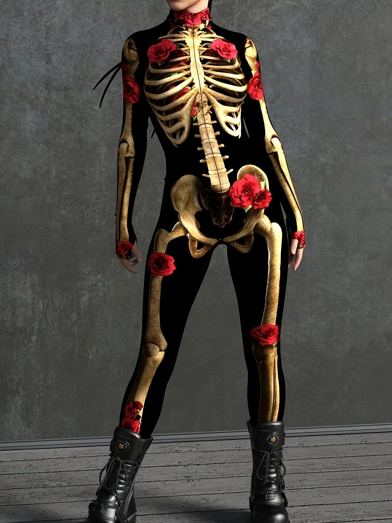 Dames Jumpsuit met Skeletprint voor Halloween 3