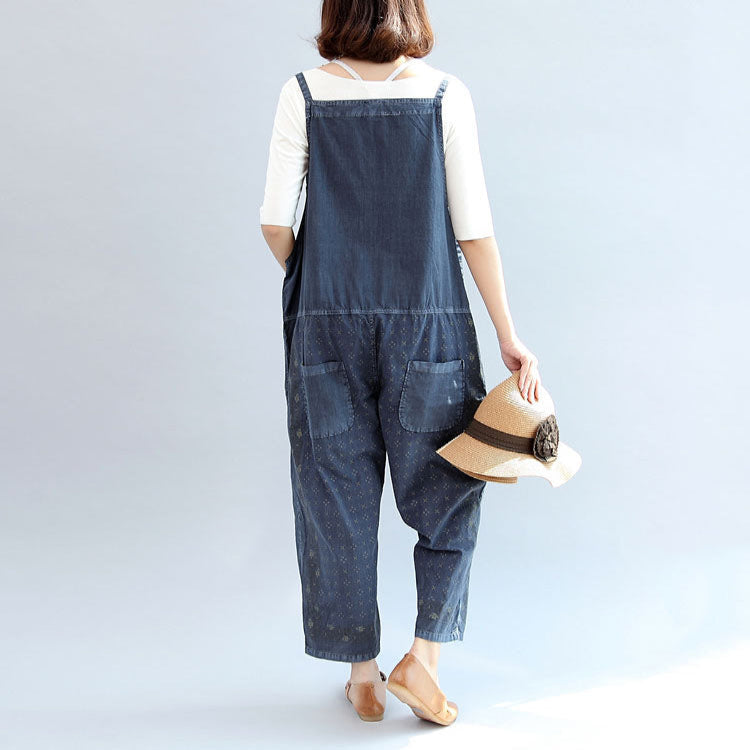 Dames Jumpsuitbroek Met Herfstblauwe Print Comfortabel Model 3