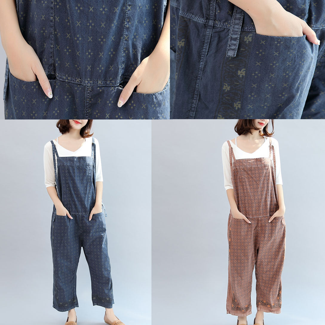 Dames Jumpsuitbroek Met Herfstblauwe Print Comfortabel Model 4