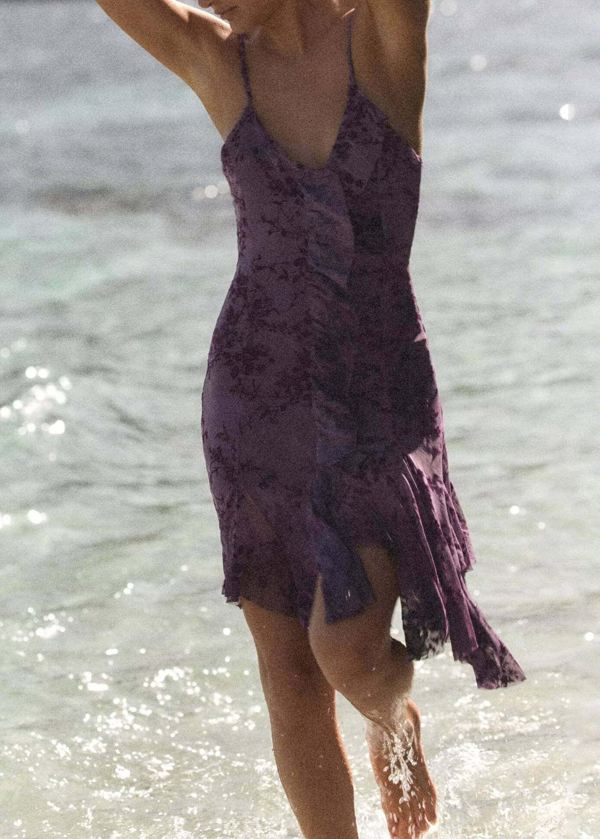 Dames Jurk Asymmetrisch Kant Spaghettibandjes Zomer 0
