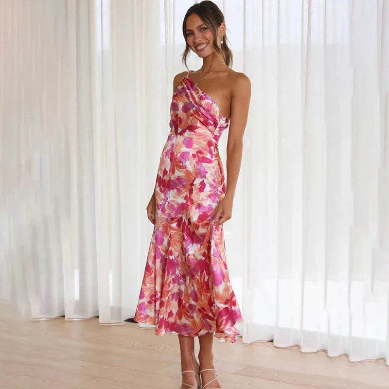Dames Jurk Asymmetrisch Met Bloemenprint 1