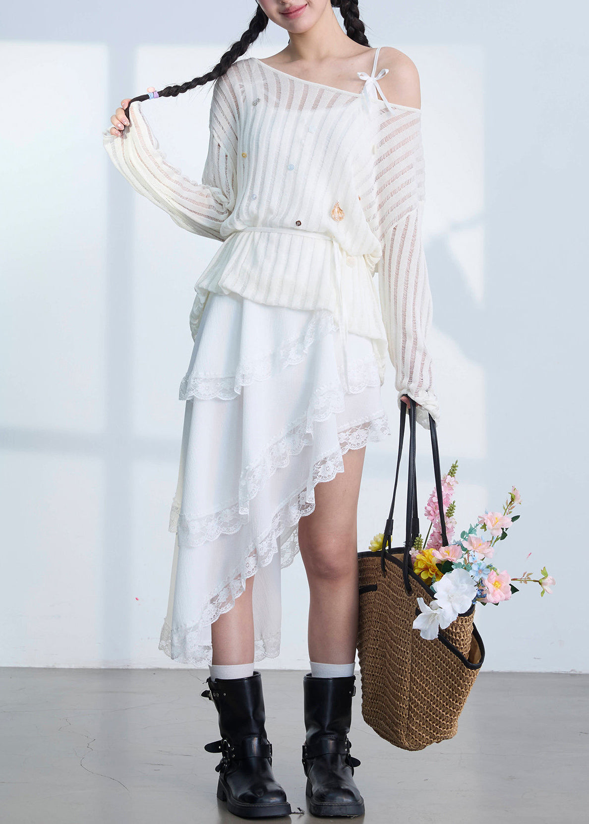 Dames Jurk Asymmetrisch Patchwork Spaghettibandjes Zomer 1