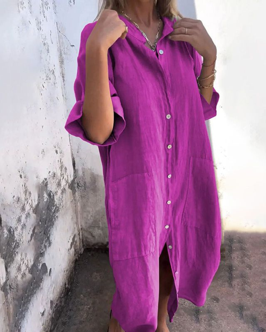 Dames Jurk Boho Stijl Met Vloeiende Drapering 4