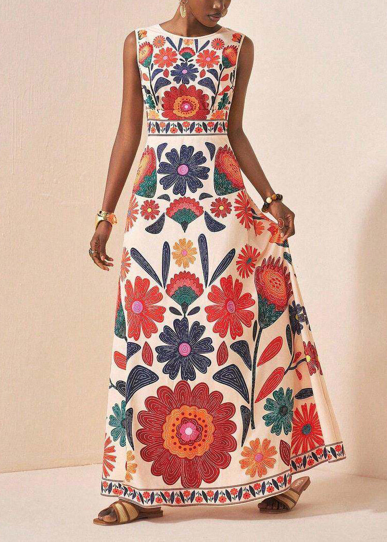 Dames Jurk Boho Stijl Mouwloos O-hals 1